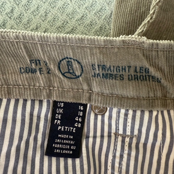 NEW Lands End Corduroy Pants Womens Petite 16P Gray Straight Leg Stretch Winter - Picture 6 of 10